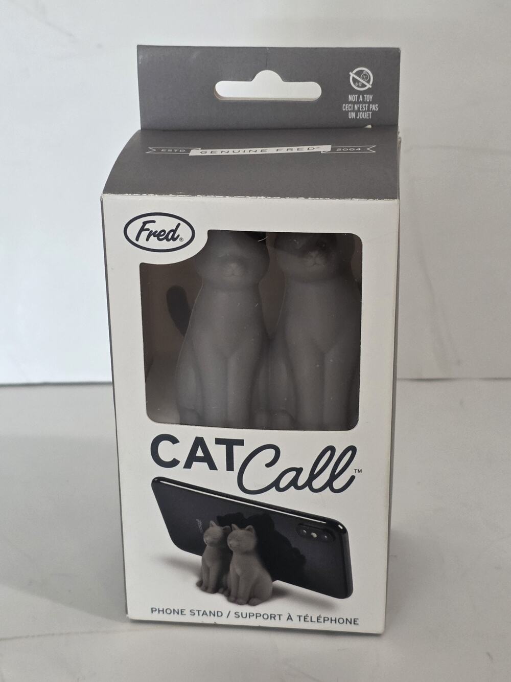 Cat Call Gray Kitty Cats Cell Phone Stand Accessory NEW Cute Desk Gift Fred